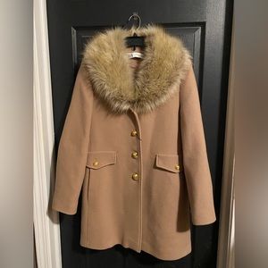 Zara fur collar wool coat